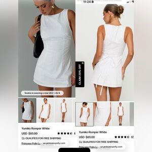 Princess Polly White Yumiko Romper